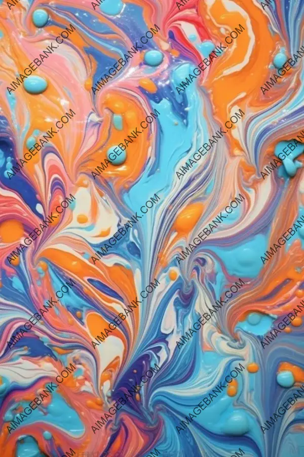 Tangerine Abstract Art: Aqua Blue Magenta Tones