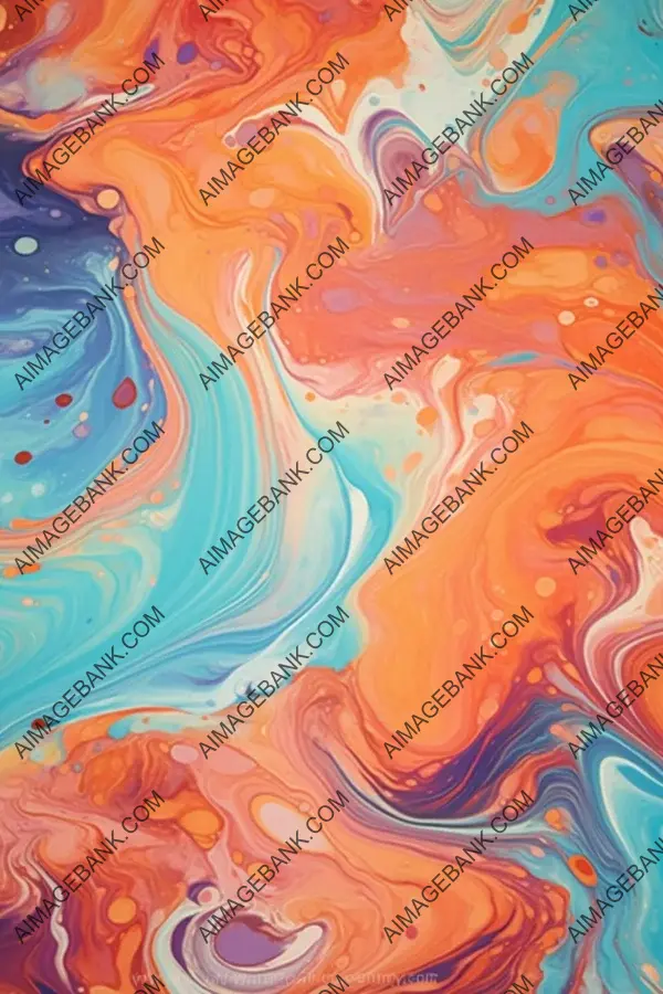 Abstract Artistry: Aqua Blue Tangerine Magenta Tones