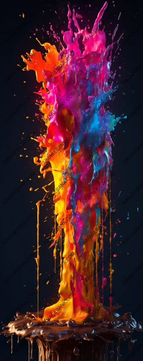 Vivid Splashes: Colorful Art from a Pole