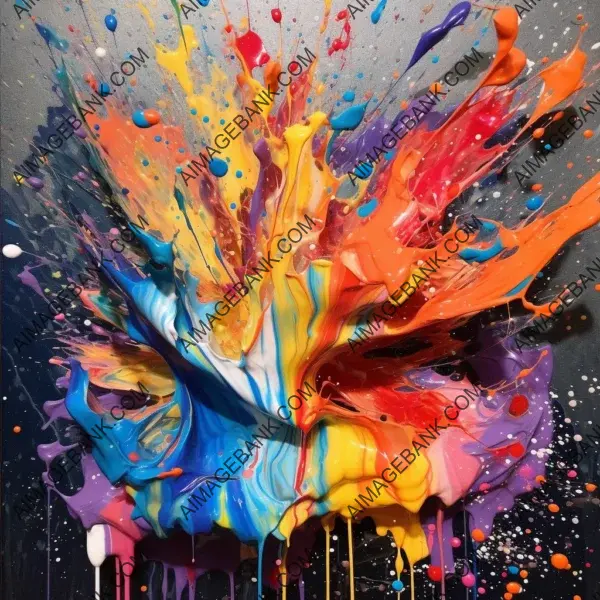 Abstract Canvas Art: Colourful Paint Splash