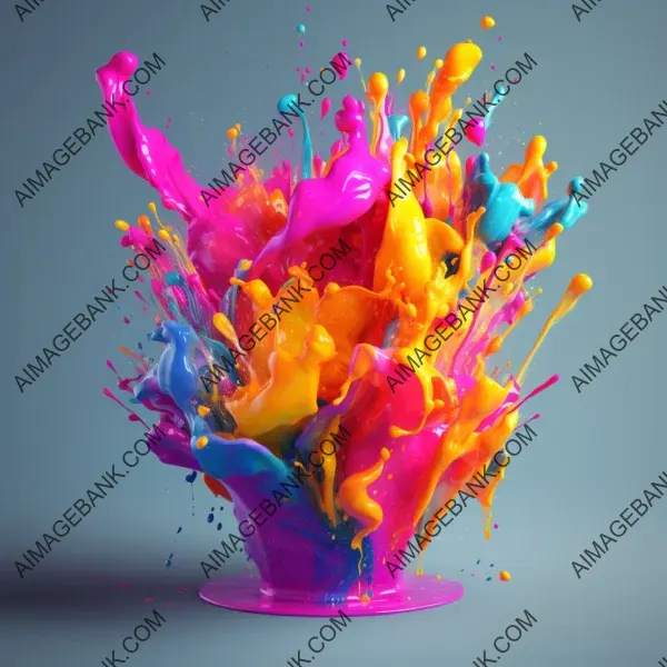 Dynamic Transformations of Bright Colored Paint Splashes