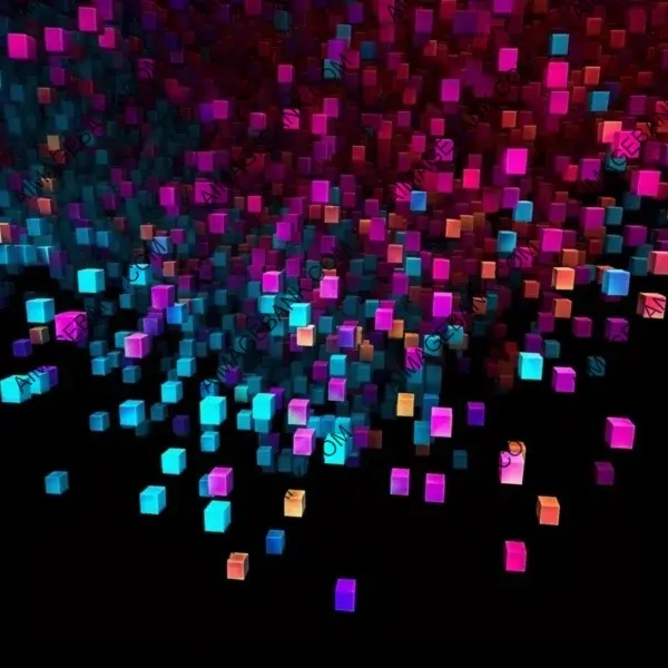 Darkness Illuminated: Abstract Fluorescent Cubes Revealed