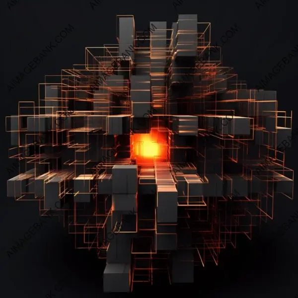 Intricate 3D Dark Matrix Abstract in 8K