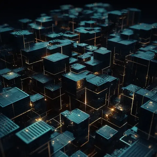 Detailed 3D Dark Matrix Abstract in 8K