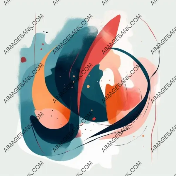 Single Brush Stroke in Flat Moody Colors: Modern Abstract