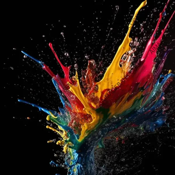 Splashing Colors: Paint Splattered in Multitude