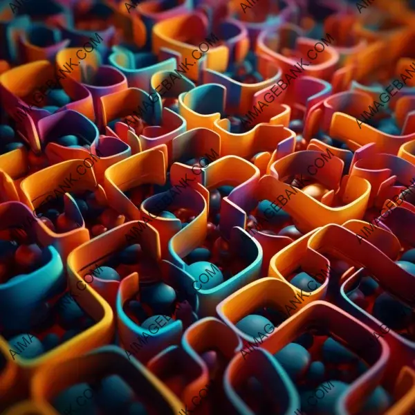 Detailed Geometric Patterns in Abstract 3D Cinema4D Renders