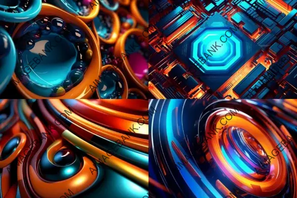 Abstract High-Tech Backgrounds with Vibrant and Bright Colors