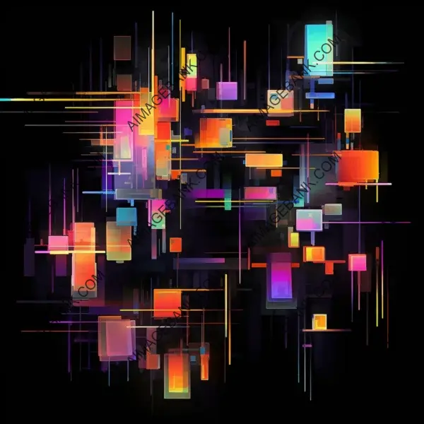 Abstract Cyber Colors: Dark and Engaging Abstract Art