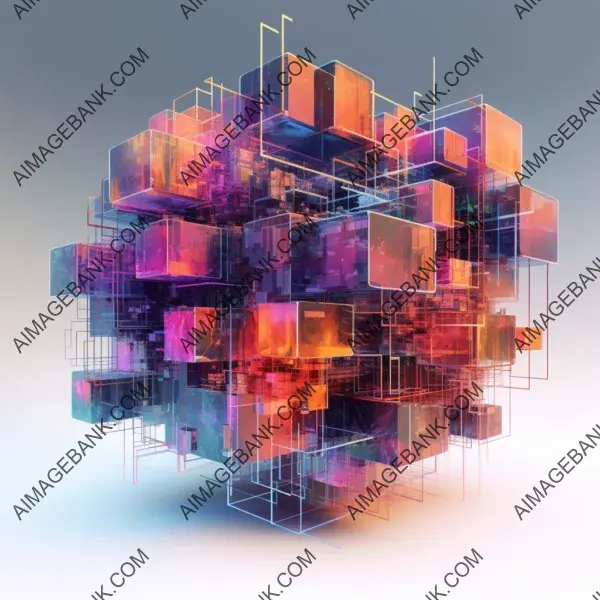 Hyper-Realistic 3D Renders with Abstract Ultraviolet Cubes