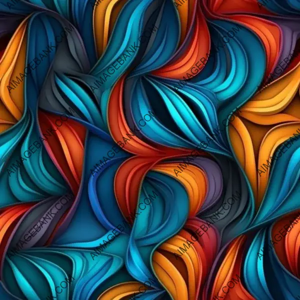 Abstract Render: Carved Shapes in Vibrant Colors