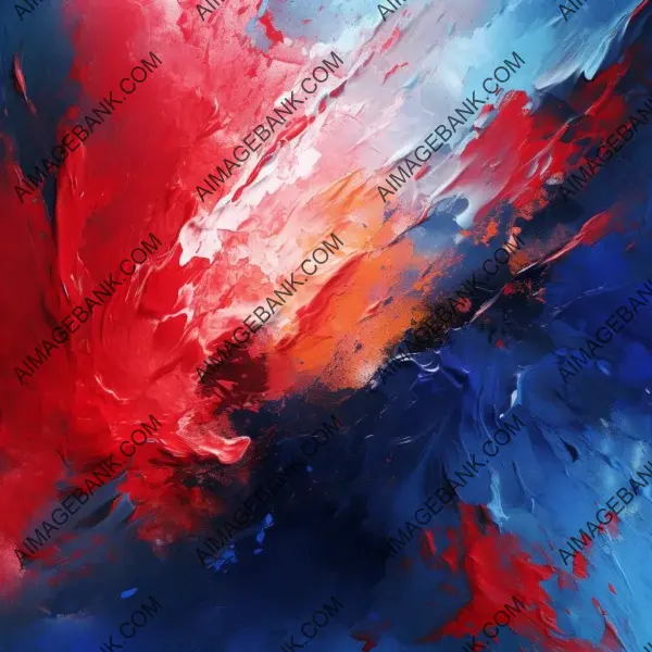 Abstract Painting: Red and Blue Octane Render in Artistic 16:9 Format