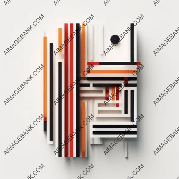 Minimalist 2D Abstract Geometric Art in 80s Style Illusion, 8K Resolution