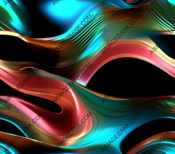 Captivating Dimensions: Wavy 3D Textures in Black, Neon Green, Light Blue, and Red