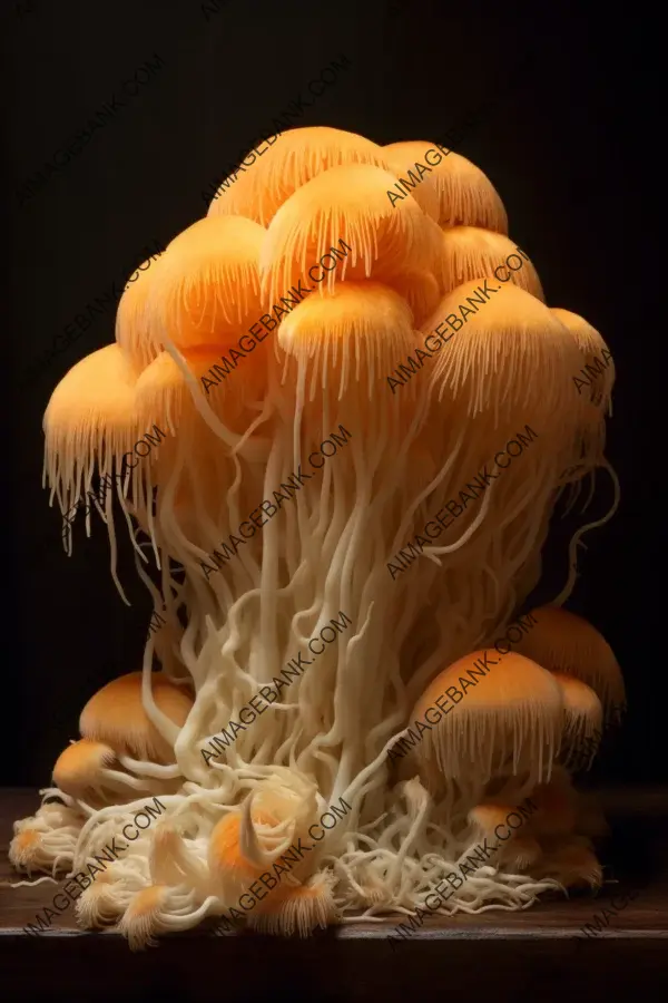 Lions mane mushrooms heartcore abstract