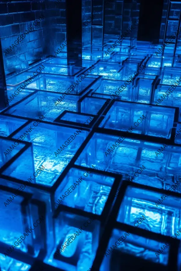 Blue glass maze water abstract