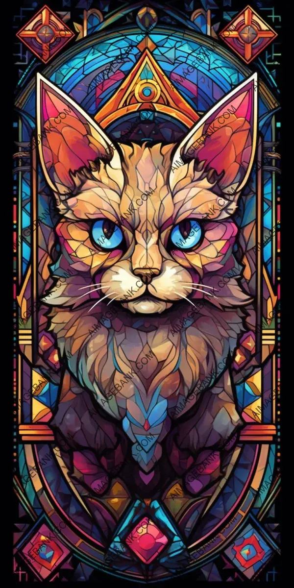 Chibi style cats stained modern