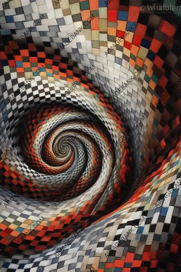 Optical illusion: Op art with brocade chintz pixelated