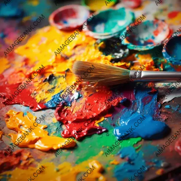 Close-up of various vibrant colors on an art palette