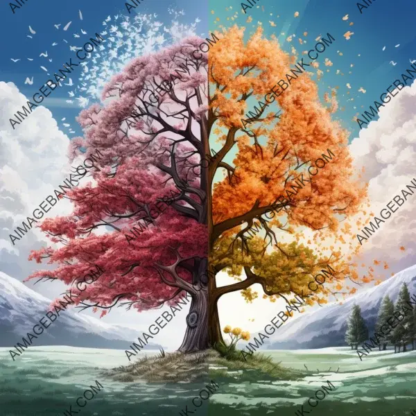 Tree undergoing a mesmerizing transformation in animation