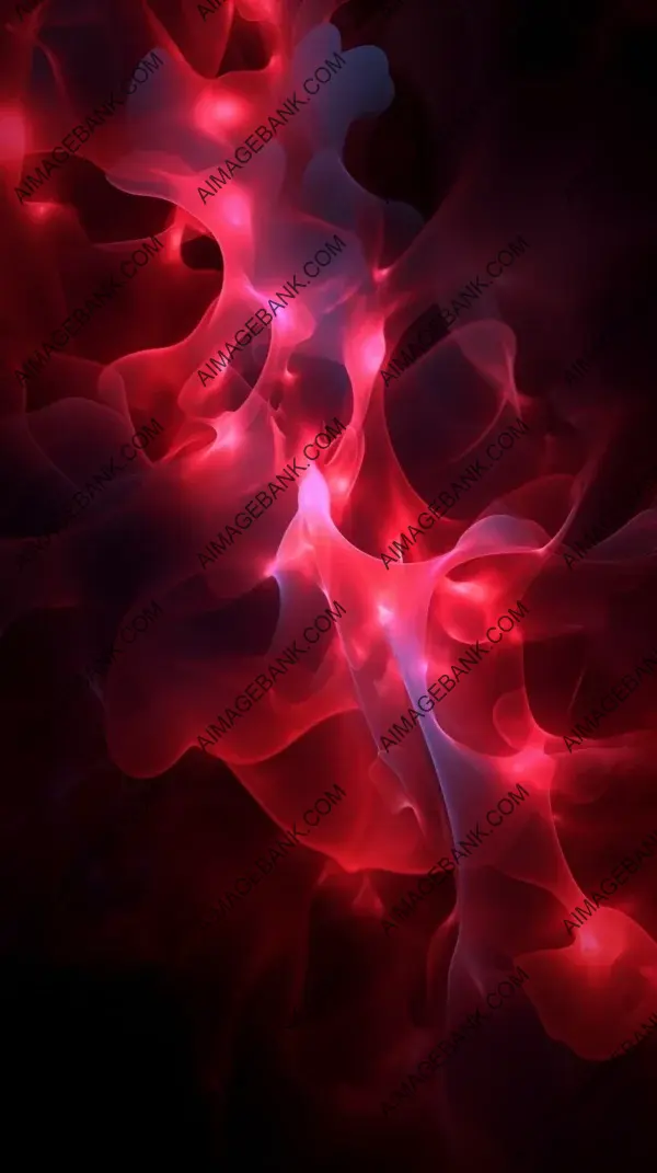 Cosmic Vibes: Neon Light Haze Illuminates the Red-Black Universe