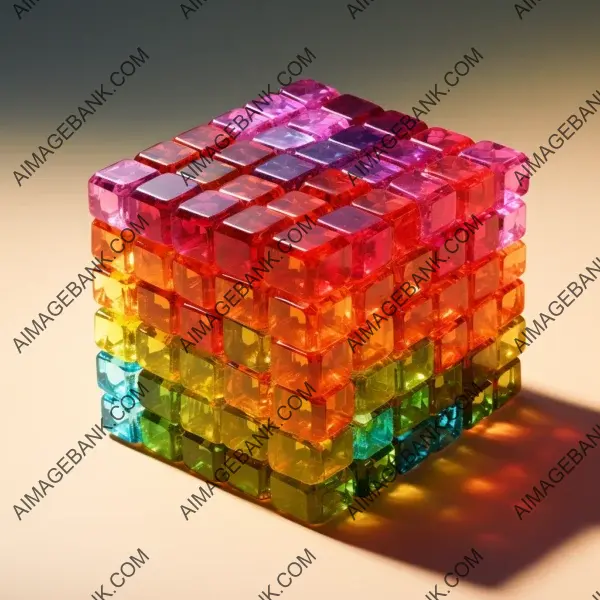 Abstract Gem Rubik&#8217;s Cube: Exploring Bright Colors in Puzzle Art