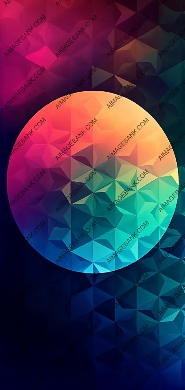 Colorful Geometric Phone Wallpaper: Triangular and circular patterns shine