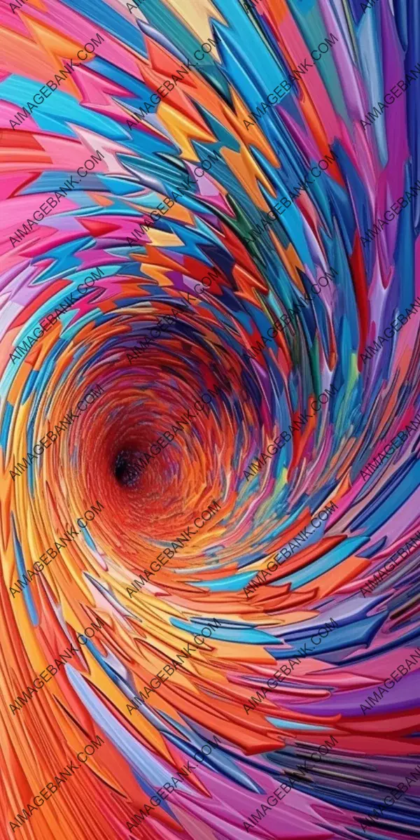 Mesmerizing Geometric Art: Vibrant neon colors form captivating abstractions