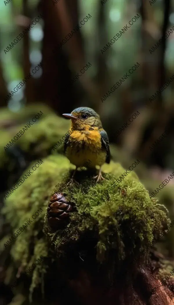 Floral Companion: Realistic Photo of a Cute Bird on a Sunflower