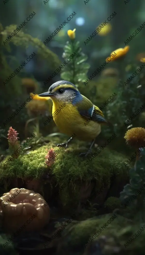 Vibrant Duo: Realistic Photo of a Cute Bird on a Sunflower