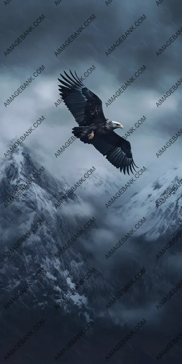 Eagle&#8217;s Gaze: Aerial View Photograph of a Landscape with Flying Overhead