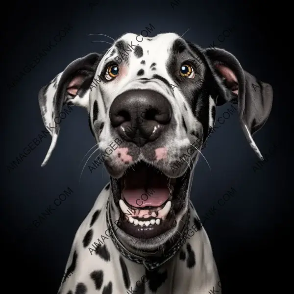 Humorous Great Dane: Captivating Facial Expression