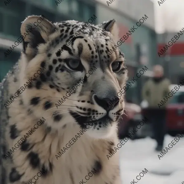 Witness the Beauty of a Snow Leopard Running Through Snow