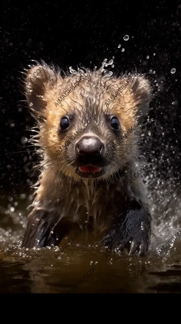 Frolicking Baby Animal: One Delightful Wet and Beautiful