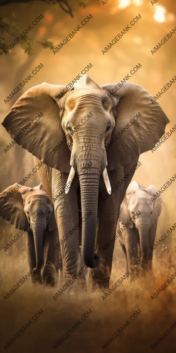 Elephants in a Family Bond