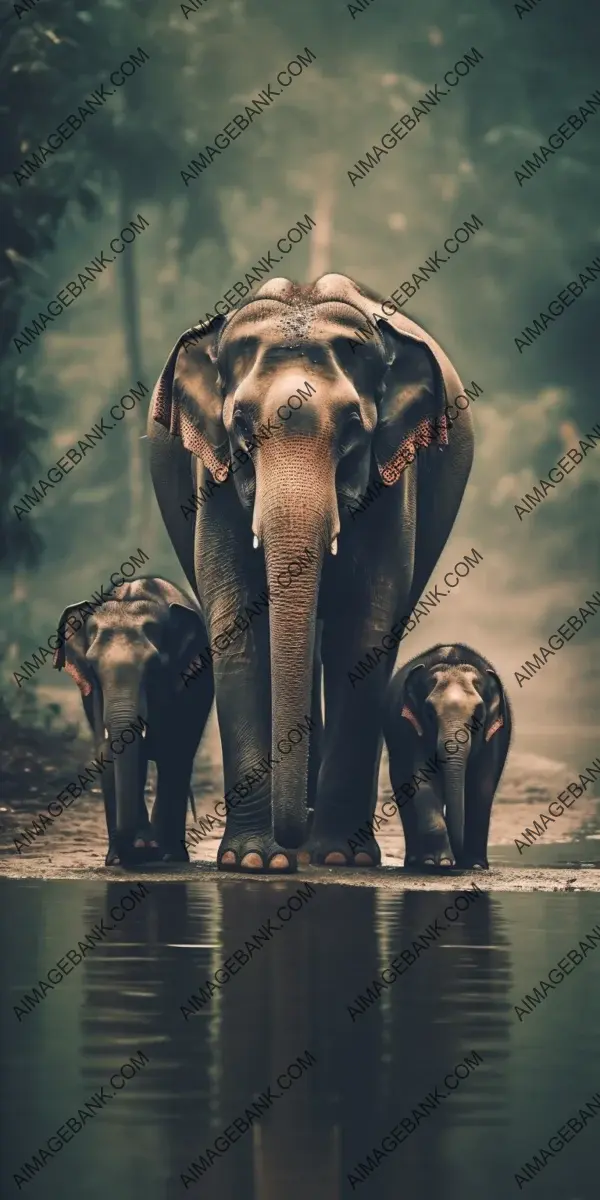 A Close-Knit Family of Elephants