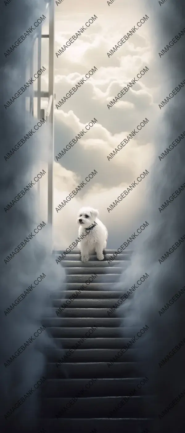 Aerial Shot: White Maltese Dog&#8217;s View from Above