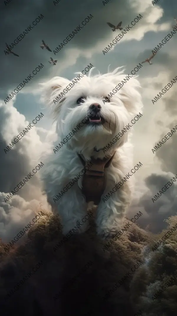 Clouds of Joy: Maltese Dog&#8217;s Wallpaper Adventure
