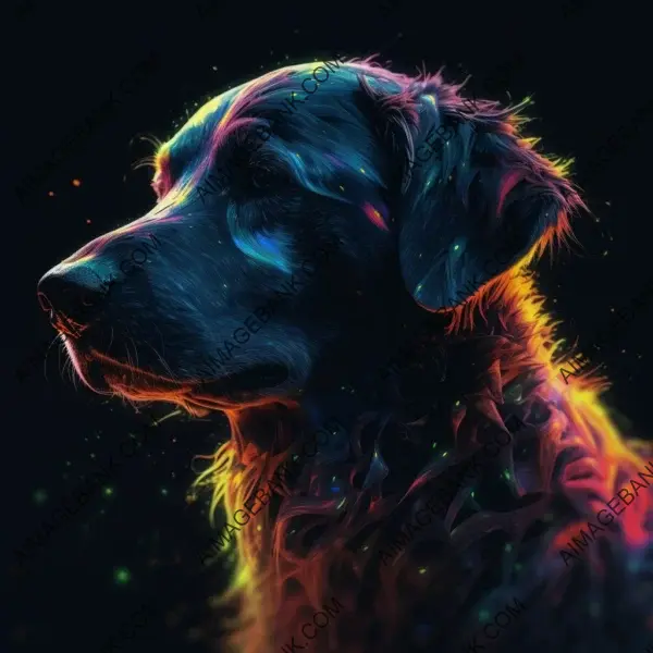 Witness imagination come alive with neon dog