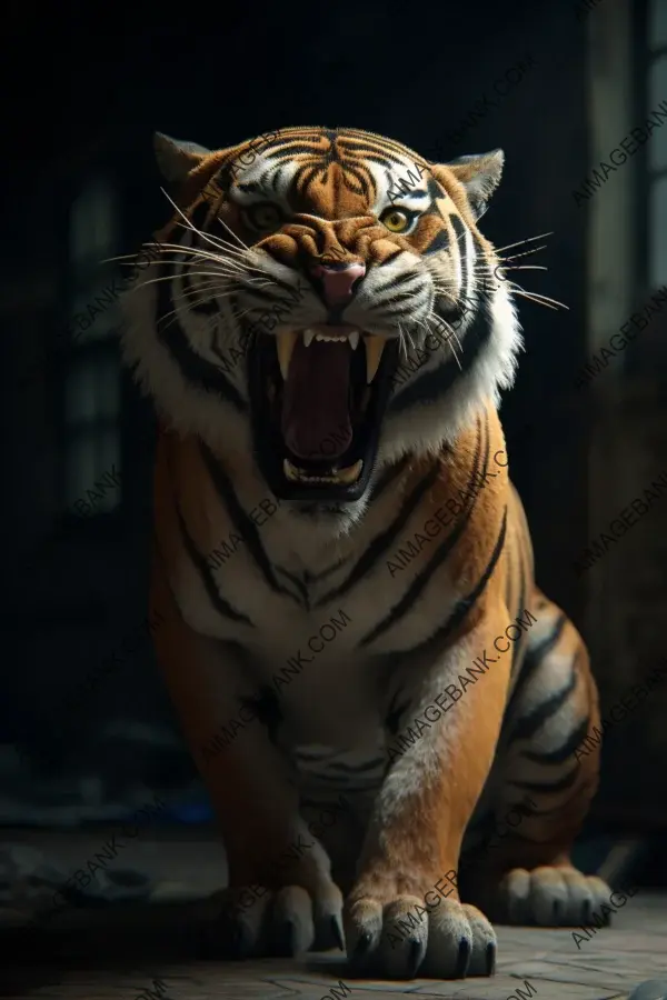 Intricate details of tiger&#8217;s browline in macro photo