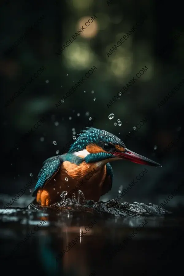 Cinematic Dive: Kingfisher in Beautiful Lighting