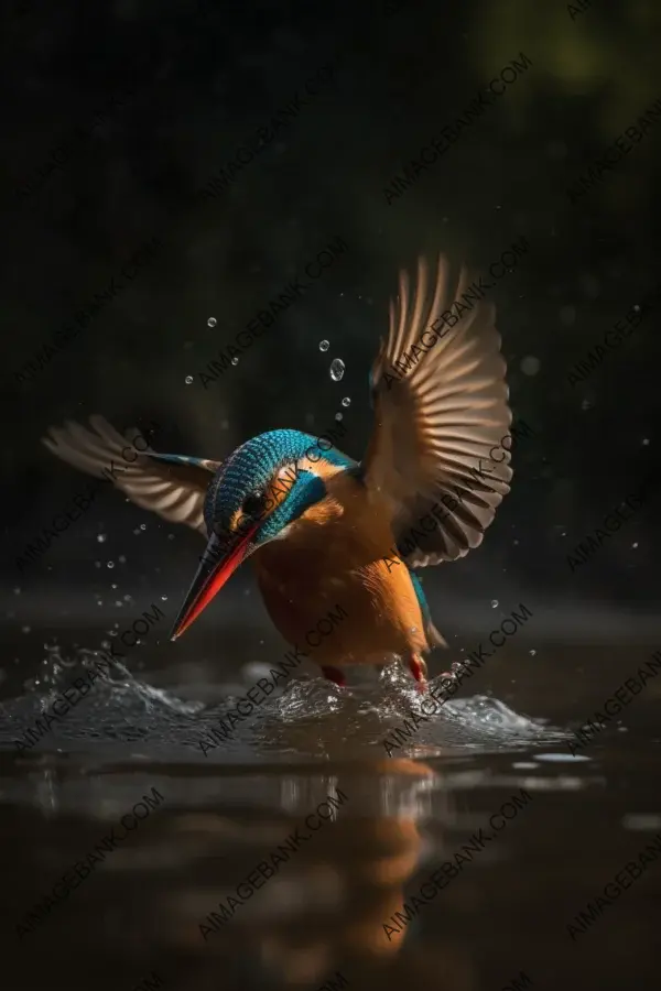 Graceful Dive: Kingfisher with Cinematic Lighting