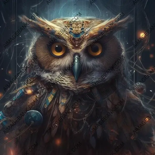 Ethereal Beauty of Nature Embodied in a Fantasy Owl Wallpaper