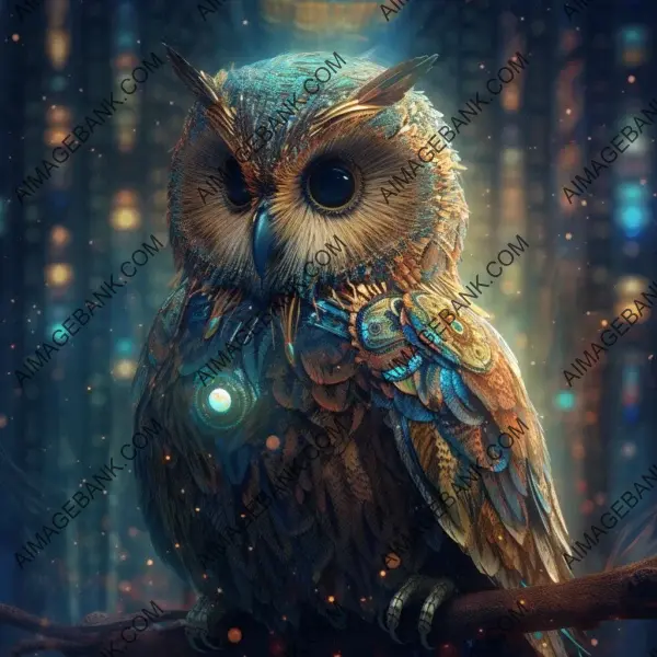 Fantasy Owl in a Fantastic Wallpaper