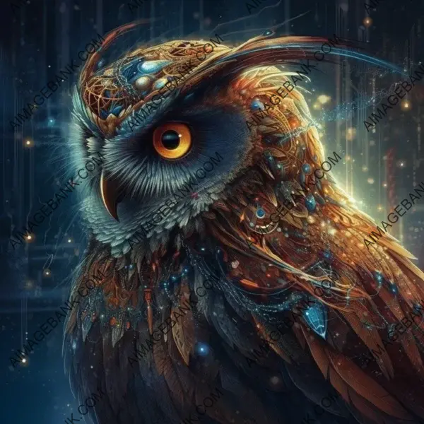 Sparkling Imagination with the Magic of a Fantasy Owl Wallpaper