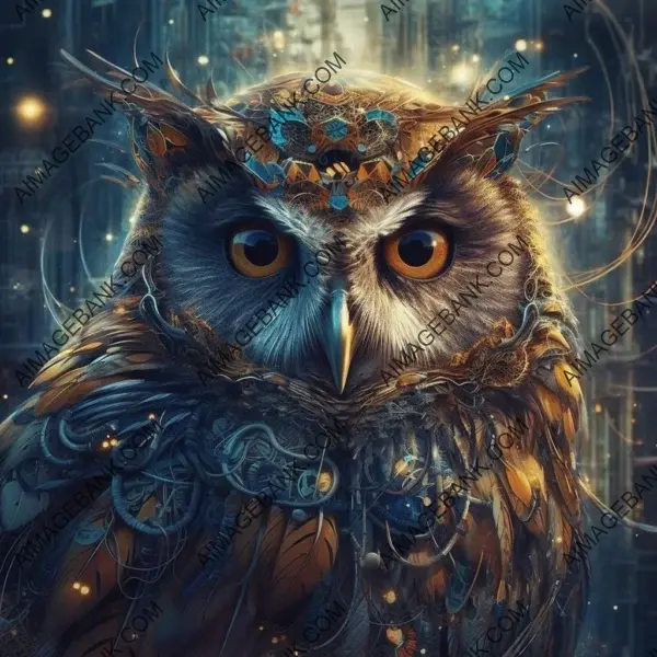 Mesmerizing Charm of an Enchanting Fantasy Owl Wallpaper