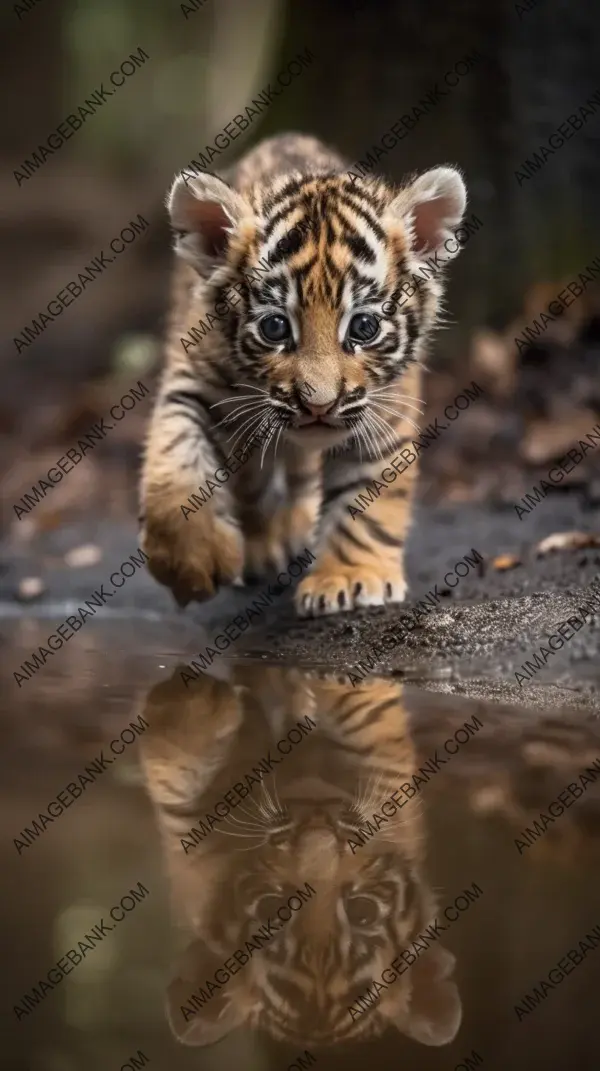 Puddle Romping Baby Tiger