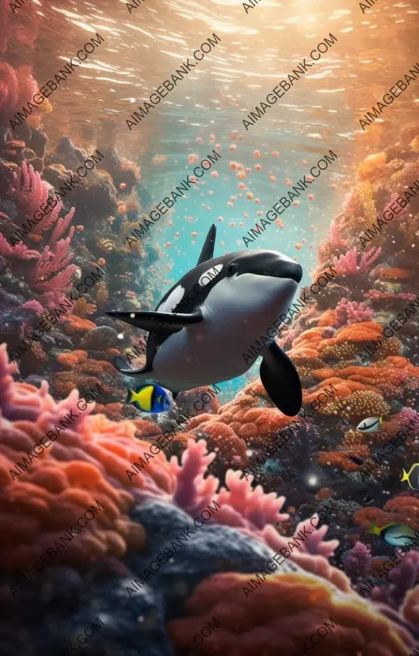 Close orca mesmerizing coral reef journey