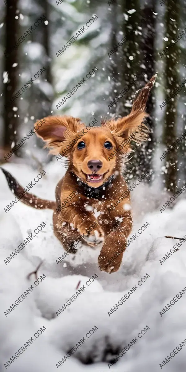 Realistic photo dachs amidst pine trees