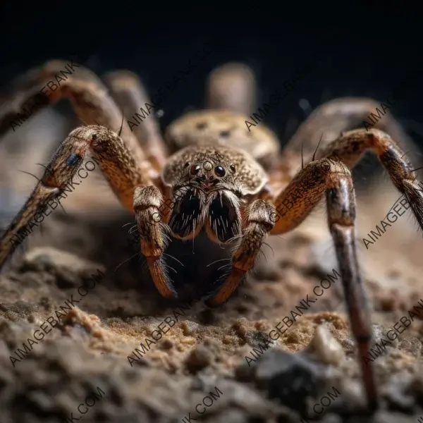 Intense Low-Angle Shot of Realistic Crawling Spider